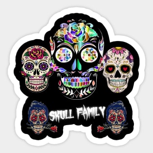 Skull Family Sticker